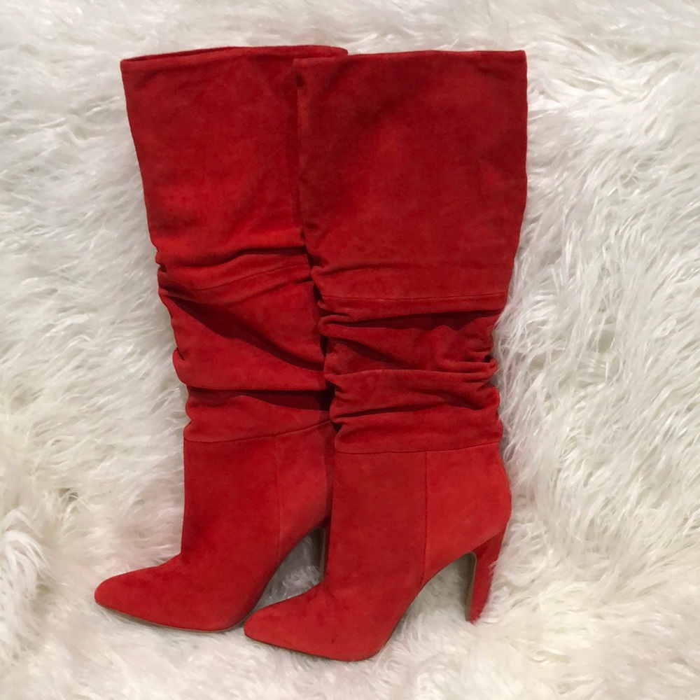 Brand New Steve Madden Red Suede Boots